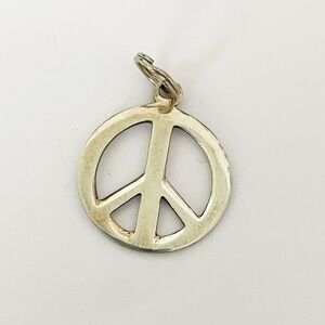 Sterling silver peace sign charm for bracelet or necklace